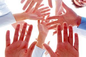 gathering hands
