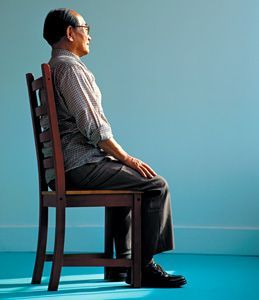 man sitting with good posture